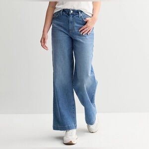 New Kohls Sonoma High rise Wide Leg Jeans stretch women’s size 16